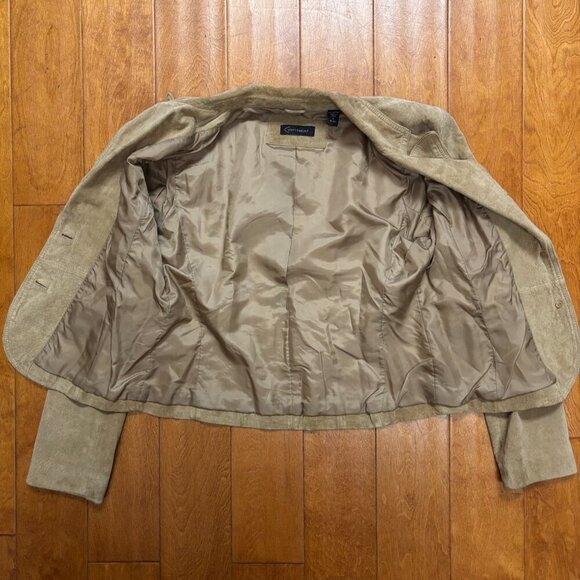 Vintage Context Womens Suede Leather Blazer Jacket Sz L Country Preppy 90s Y2K - Picture 5 of 15